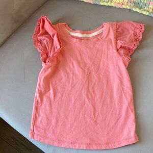 Cat and Jack Coral Eyelet Sleeve 3T Top